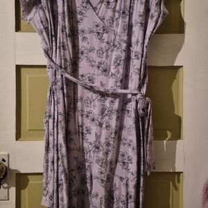Ava & Viv Lavender Floral Wrap Dress